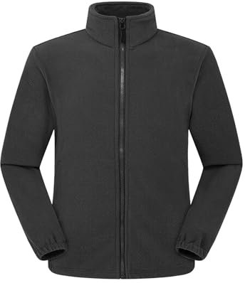 CHEMAGLIETTE! Felpa Pile Zip Intera Uomo - Maglia Tuta Felpata Poliestere Micropile, Felpe da Lavoro Maglie Senza Cappuccio Tinta Unita, Giacca Fleece Jacket