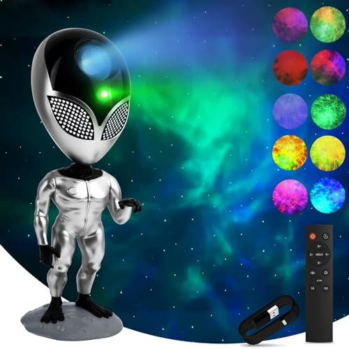 Astronaut Aliens Star Nebula Projector with Timer and Remote Control, Starry Night Light for Kids Bedroom, Party, Ceiling