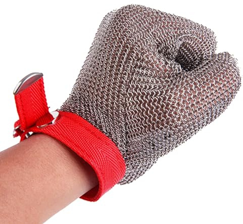 MOOFUT Kettenhandschuh Chef-Edelstahl-Schnittschutzhandschuhe, Universelle Sicherheits-Arbeitshandschuhe Mit Kettenschutz For Die Linke Und Rechte Hand (Size : 1 PCS/XS)