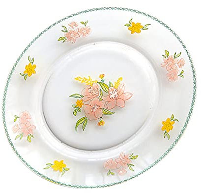 Cabilock Plato De Vidrio Transparente Diseño De Flor Para Ensaladas Frutas Postres Vajilla Elegante Para Casa