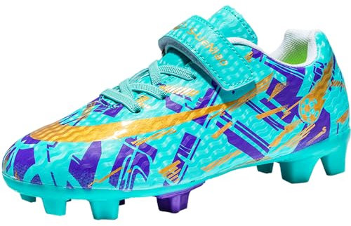 HaloTeam Boys Football Boots Profession Competition Teenager Soccer Athletics Sport Shoes Kids Turf Trainers Girls Outdoor Football Competition Shoes Sneakers Unisex Turquoise UK4