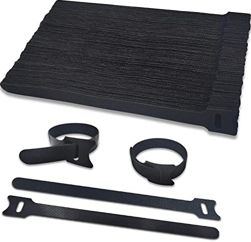 Fascette Adesivo, 100 pezzi Fascette cavi Riutilizzabili 150 x 12 mm per casa, ufficio, giardino e ufficio raggruppamento Organizzare i Cavi Fibre