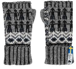 ÖJBRO VANTFABRIK Armstulpen Pulswärmer Damen 100% Merinowolle fingerlose Handschuhe Strick-Stulpen warm weich Armstrumpf aus Schweden