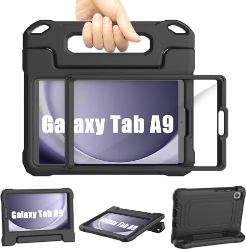 Samsung Galaxy Tab A9 Case Kids 8.7 inch 2023, TrendGate Lightweight Shockproof Samsung A9 Tablet Case Built-in Screen Protector and Handle Stand for Galaxy Tab A9 2023 & Tab A7 Lite 2021 8.7 - Black