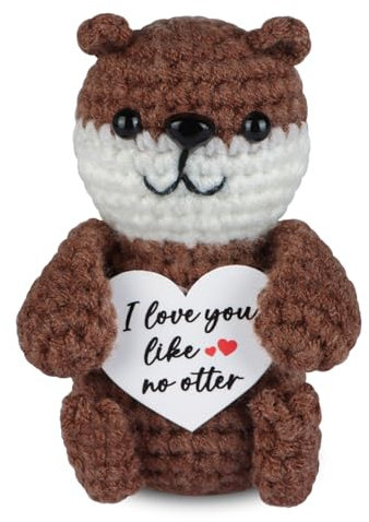 WenmthG Pocket Hug Otter, Gestrickte Fischotter Puppe Mutmacher Geschenk, Positive Kartoffel Ersatz 1 St