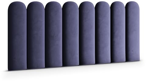 Muralo Wandkissen Gepolstert, Magic Velvet - 20x60 cm, Lavendelfarbe | Wandpaneel, ideal als Bettkopfteil oder Lendenkissen - für Schlafzimmer und Wohnzimmer, einfache Anbringung mit Montagekleber