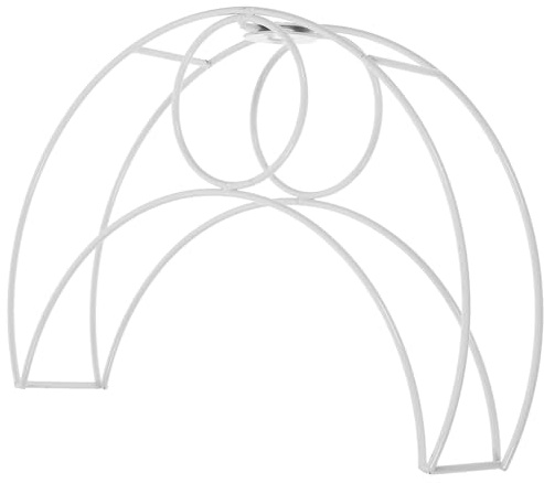 Moon Shaped DIY Lampshade Frame Iron Wire Cage for Table Lamps | American Type Lamp Port, 1cm Hole Diameter, White Finish, Ceiling Lamp Use, Sturdy Build