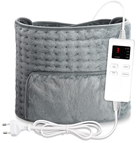 Coussin chauffant lombaire, arrêt automatique, chauffage rapide, couverture chauffante avec chauffe - dos, 6 niveaux de chauffage, minuterie d'arrêt automatique, lavable