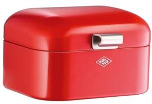 Wesco Mini Grandy Brotkasten in der Farbe rot, pulverbeschichtetes Stahlblech, Lüftungslöcher und stabiler Handgriff