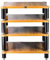 GWWBD HiFi-Regal mit 4 Ebenen, AV-Regal, Massivholz, Audio-Rack, Lautsprecherständer (Größe: 60 x 78 x 48 cm, Farbe: Holzfarbe)