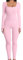 OYIGELZ Combinaison de yoga pour femme - Une pièce - Tricot côtelé - Manches longues - Pour le sport - Col carré - Combinaison moulante et douillette, Rose clair J, L