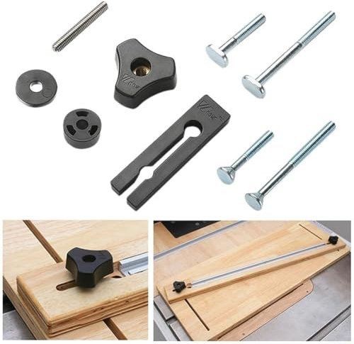 Binario di scorrimento per tavolo per la lavorazione del legno, compatibile con seghe da banco e seghe a nastro, materiale di lunga durata (cursore in plastica)