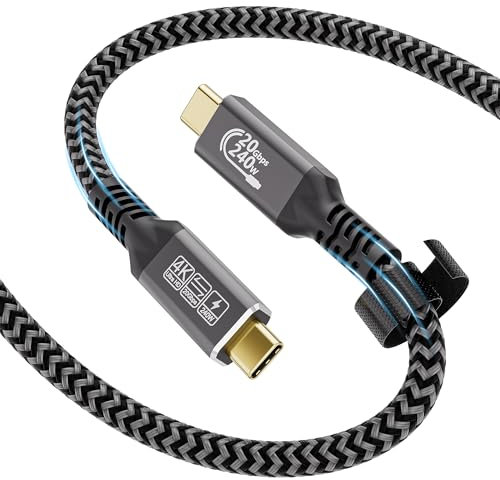 CAKOBLE Câble USB C vers USB C 50 cm,240W USB 3.2 Gen2x2 cable usb c charge rapide,Transmission de données 20 Gbps,Transmission vidéo 5K@60Hz câble usb c court pour MacBook Pro,Samsung Galaxy
