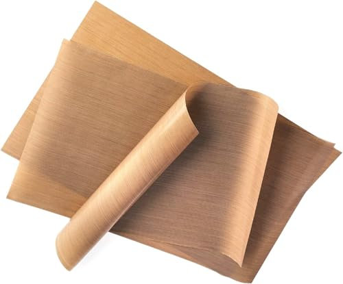 Creatorally 3 Hojas de Teflón PTFE, Papel de Sublimación para Prensa Térmica 40x50 cm, Lámina de Transferencia Reutilizable Antiadherente para Planchar, Impresión de Camisetas, Tapete Térmico