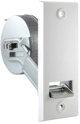 INOVATEC Rollladen Einlass Gurtwickler inkl. Abdeckplatte Lochabstand 105mm | Neutrales Design | Sofort Betriebsbereit | Verstellbare Gurttrommel | Befestigungshaken | bis zu 5,50m Gurtbandaufnahme