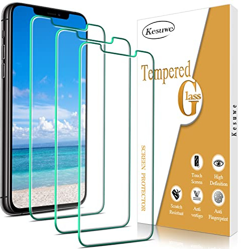 Kesuwe [3 Stück] Schutzfolie für iPhone 12/12 Pro, Anti-Kratzen, 9H Härte Glas, Ultrabeständig, Anti-Bläschen, 0.33mm Ultra-klar, HD Displayschutzfolie