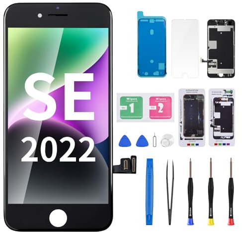 DGSCSMY for iPhone SE 3rd / 2nd Generation and for iPhone 8 Screen Replacement SE 2022 4.7 LCD Display 3D Touch SE3 Glass Digitizer with Full Repair Fix Tools Kit Waterproof Sticker Magnetic Pad
