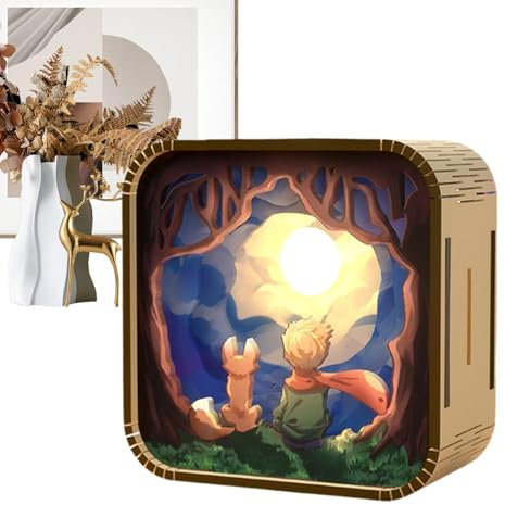 Puzzle Night Light - Acrylic Wood Puzzle Kit, LED Desk Lamp, Puzzle Light | Creative Craft Model Kits Cute Night Light Home Decoration for Che Table