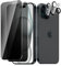 BIESHKJ 2+ 2Pack pour iPhone 15 de Protection Verre Trempé Anti-Espion + Protecteur D'objectif D'appareil Photo, Dureté 9H Vitre, Compatible Avec Les Coques et Résistant Aux Rayures