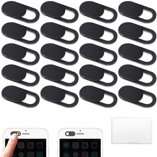 XENQITO 20 Stück Webcam Abdeckung, Cover Kamera Laptop, Ultra dünne Web Kamera Abdeckung, Kamera Abdeckung für Handy, Webcam Cover für Computer,Handy,Tablet,Laptops,Schutz Ihrer Privatsphäre(Schwarz)