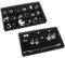 Nwvuop 2Pcs Jewellery Tray Organiser, Velvet Jewellery Storage Tray for Drawer Jewellery Display for Ring Earring Necklace(Black)