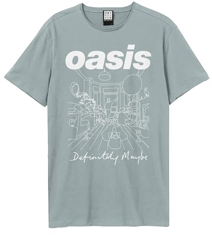 Amplified Definitely Maybe Oasis Album Artwork T-Shirt Strange Blue XL