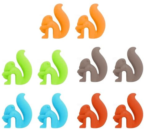 Laroal 10 Soportes de Silicona para Bolsas de té, para Tazas, con Forma de Ardilla, para Bolsas de té, Resistentes al Agua