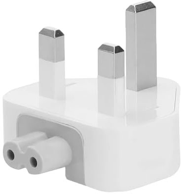 Pence & Moon Collective 1 Pcs UK 3-Pin AC Power Adapter Wall Plug, Compatible with iPhone14 charger MacBook Pro Air Mac iBook iPad and More (White)