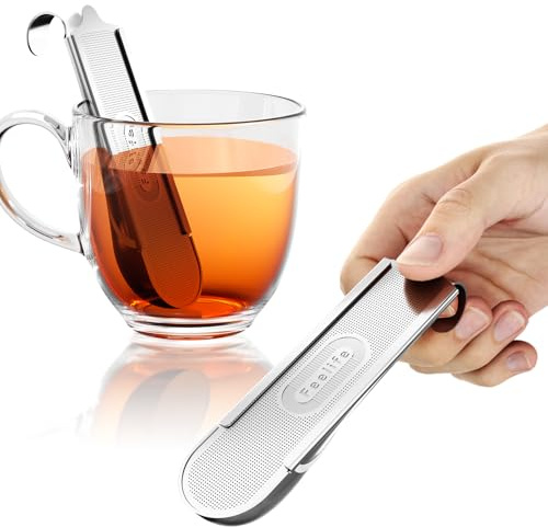 Feelife 2-in-1 Tea Scoop Infuser for Loose Leaf Tea Strainer Fine Mesh | 304 Stainless Steel Tea Infuser, Easy to Fill & Clean, Tea Diffusers for Loose Tea, Loose Leaf Tea Steeper for Cup Mug Teapot