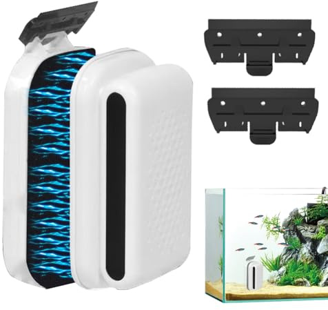 Ruioomeep Aquarium Scheibenreiniger Magnet,Aquarium Glasreiniger,Upgrade Starke Magnet Scheibenreiniger für Algen Reinigung mit 2 Abnehmbarem scrapers für Fischglasbecken (S für 1-6mm Dicke)