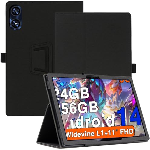 AKNICI Custodia Cover per UJJ U7 Tablet 11 Pollici, Pelle PU Cover Custodia Protettiva con Cinghia di Sicurezza e Magnete e Funzione di Supporto
