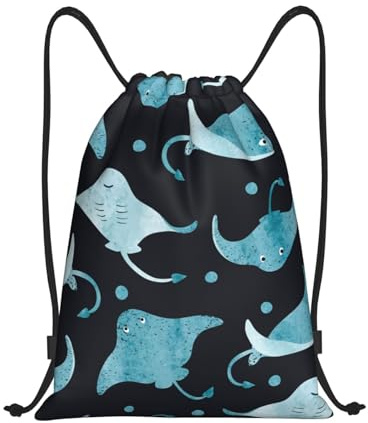 BYwenhopnbs Manta-Rochen- und Fisch-Turnbeutel, leichter Sportrucksack für Damen und Herren