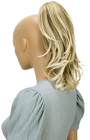 CAISHA 35cm Haarteil Helena Zopf Haarverlängerung mit Butterflyklammer Voluminös Gewellt Rotblond Mix H107a