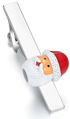 HONEY BEAR Weihnachtsmann Krawattenklammer für Herrenhemd, Edelstahl, 5.4cm,MEHRWEG