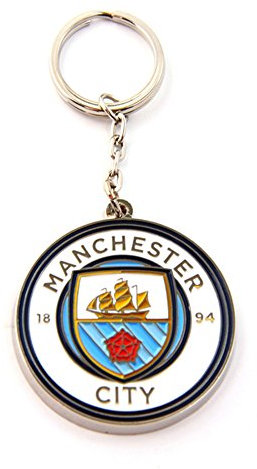 Manchester City FC - Porte-clés avec blason officiel, Blanc, Taille unique