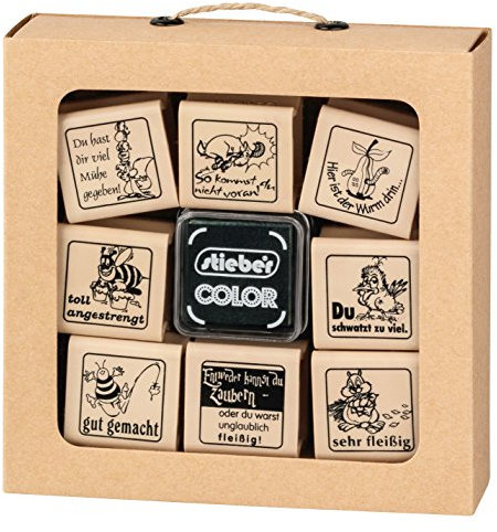 Stempelset 03 (Lehrer) 12-teilig Original stieber® stiebox superleicht