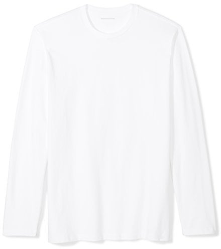Amazon Essentials Men's Regular-Fit Long-Sleeve T-Shirt, White, M