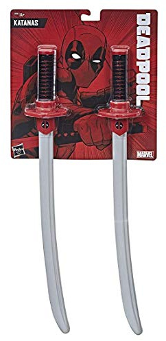 Marvel Deadpool Katanas Roleplay Toy Set For Ages 14+, Pair Of Plastic Swords With Classic Red & Black Design, Cosplay &Costume Accessories For Fans & Teens