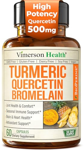 Quercetin with Bromelain Turmeric Curcumin Allergy Supplement - 60 Capsules