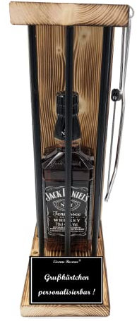 Personalisierte Geschenke für Männer Frauen Geschenkidee - Eiserne Reserve Black Edition Whiskey J.Daniel Whisky (1 x 0.70 l) incl. Notsäge - Papa Mama Geburtstag Hochzeit