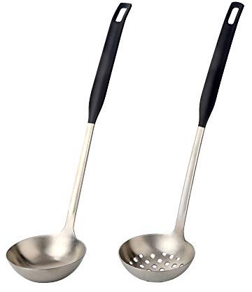 Buyer Star Louche à Soupe Cuillère Passoire Acier Inoxydable Passoire à Skimmer écumoire 12 Pouces Servir Pot Chaud