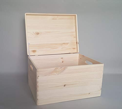 Extra Large Plain Wood Box Wooden Chest Storage Decoupage Craft Handles Lid x1 Toy Boy Girl Room Boxes Keepsake Tool Trun Wooden Boxes