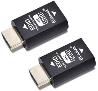 EVanlak HDMI-Emulator-Adapter (3. Generation), kompatibel mit Mac Thunderbolt auf HDMI-Switches/Extender/AV-Receiver/Video-Splitter 4 K, 3840 x 2160 bei 60 Hz-2er-Pack…