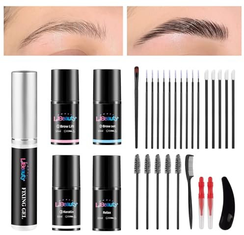 Libeauty Augenbrauen Laminierung Set, Augenbrauen Lifting Set, Brow Lifting Set, Nachhaltig für 8 Wochen, Eyebrow Lifting Set für Den Heim-Salon Und Makeup-Schönheitssalon DIY Brow