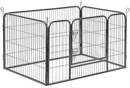 pro.tec Welpenauslauf 125 x 85 x 70 cm Absperrgitter Freigehege Stahl Silber