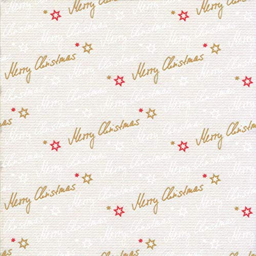 HANTERMANN Servietten Weihnachten Merry Christmas Gold/rot Premium AIRLAID STOFFÄHNLICH | 50 Stück | 40 x 40cm | 1/4 Falz | hochwertige, edle Weihnachtsservietten | Weihnachtsdeko | Made in Germany