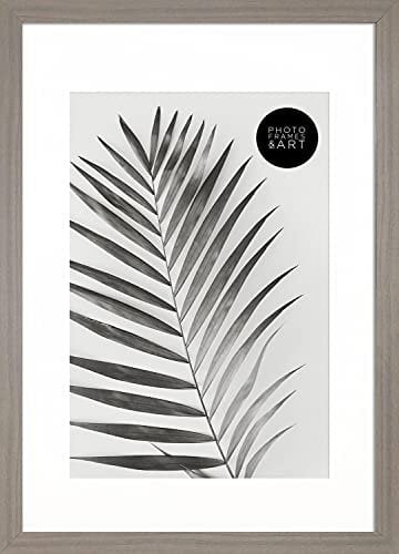 pf+a Picture Frame With Mount For A4 - Oxford Grey Frame With Glass - A3 for A4 Certificate Photo