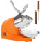 Electric Ice Crushers Machine Ice Snow Cone Maker Professional Double Blades Stainless Steel Ice Shaver Machine for Home Commercial Use (Orange)