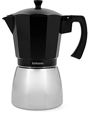 Bidasoa Tribeca Cafetera Aluminio Y Acero 12 Tazas Aluminio Apto Inducción Apto Gas