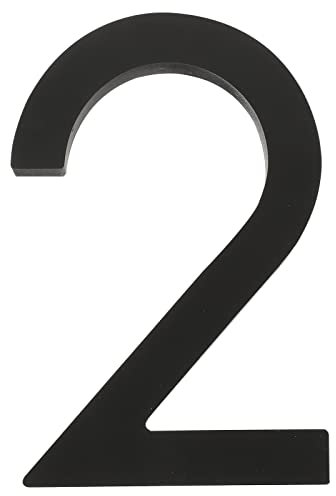 HOMSFOU Namensschild Briefkasten Türnummer 2 3D Schwarz Briefkasten Zahlen Nummern Aufkleber Zimmernummern Selbstklebend Schild Acryl Hausnummernschild Türschild für Hotel Tür Ziffern Klingelschild